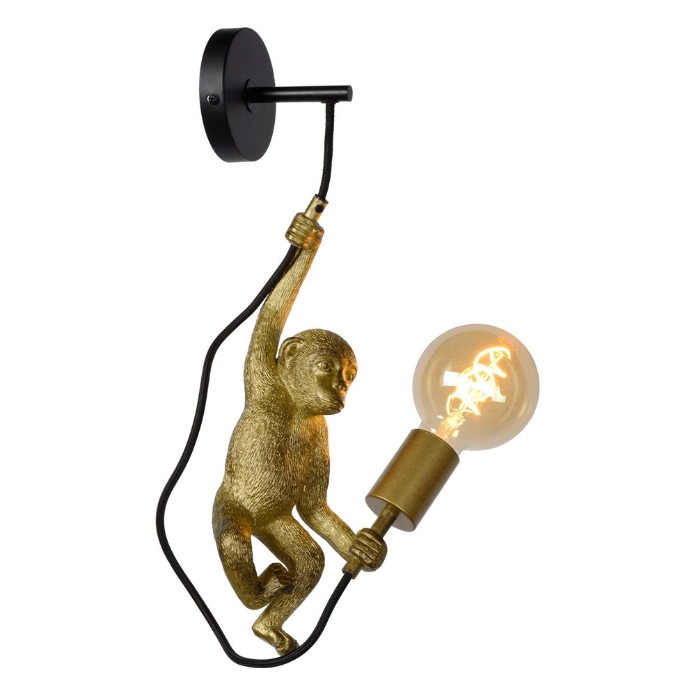 Wall lamp Extravaganza Chimp monkey black with gold Lucide 5411212105608