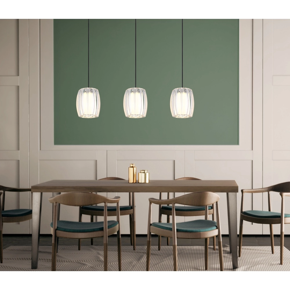 3-light pendant lamp Maribel chrome straight Globo 9007371592098