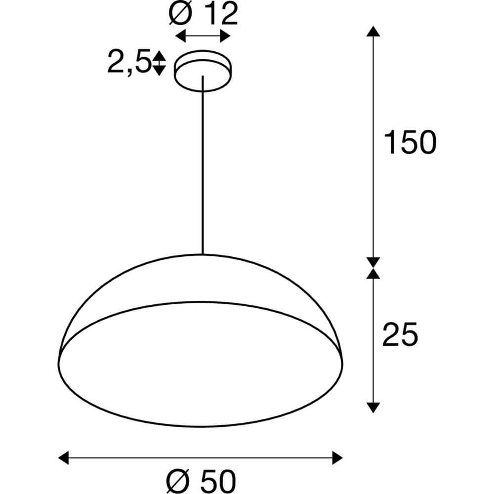 Design pendant lamp Forchini M 50 black with gold Ø 50cm SLV 4024163298629