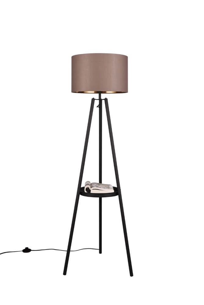 Standing floor lamp Colette black with taupe shade Trio 4017807574548
