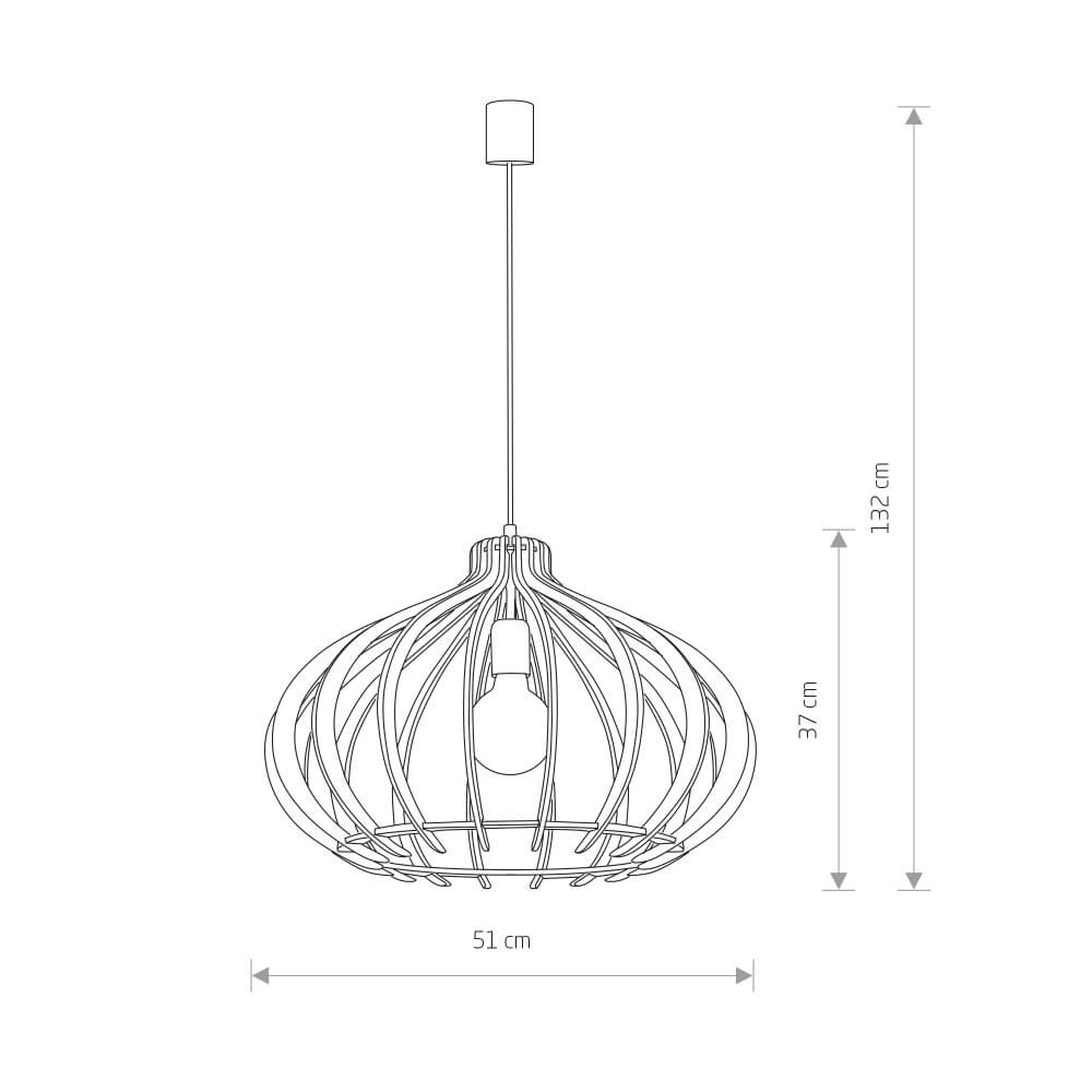 Wooden hanging lamp Ika Ø 51cm Lyora 5903139417495