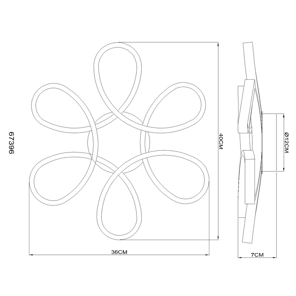Design ceiling lamp Orbita Black Globo 9007371593309