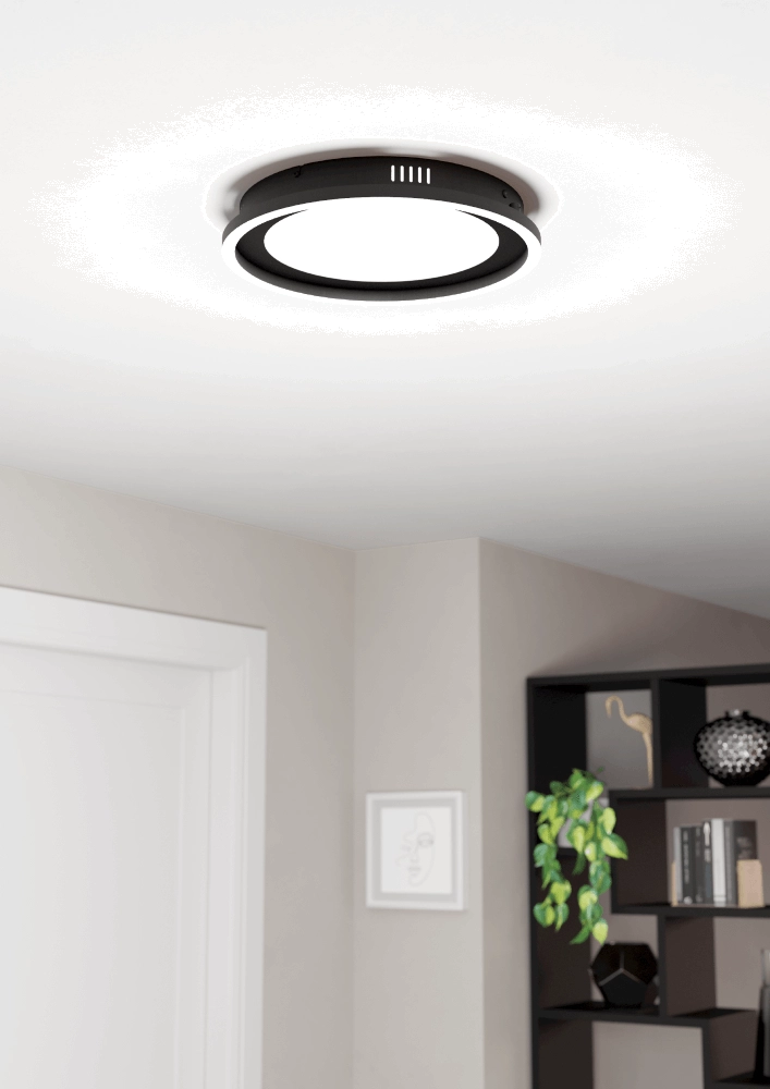 Black ceiling lamp Calagrano Ø 38cm Eglo 9008606244997