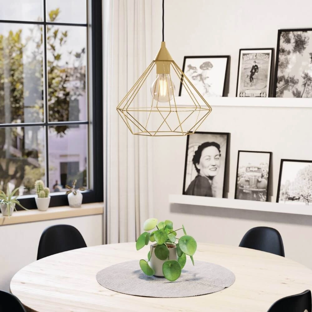 Gold hanging lamp Tarbes Ø 32.5cm Eglo 9002759436797