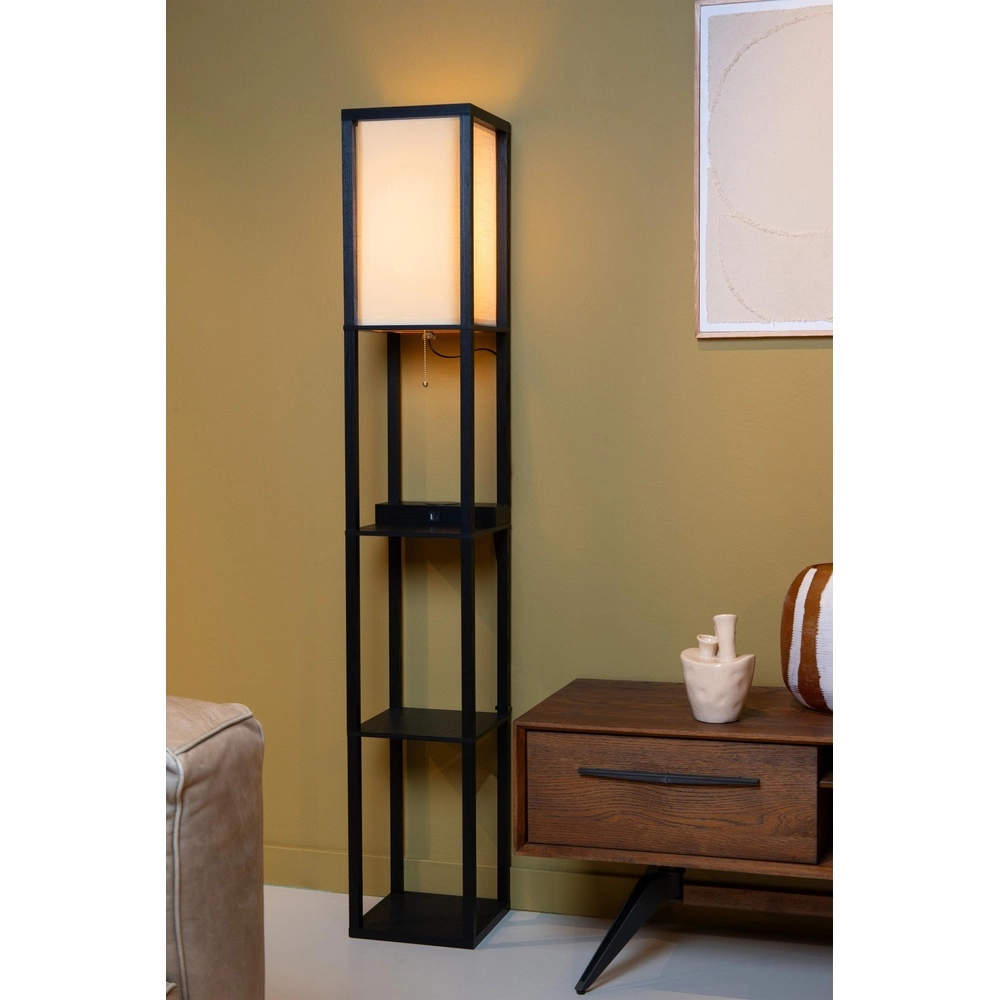 Floor lamp Menno with wireless charging panel black Lucide 5411212441607