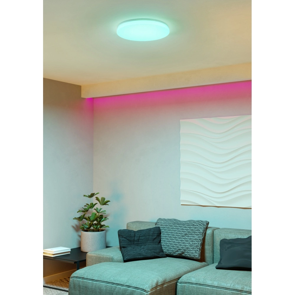 Ceiling light Frania-Z smart white Ø 43cm crystal effect Eglo 9008606359530