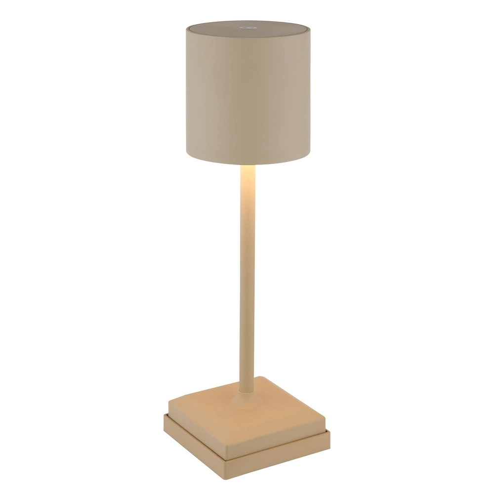 Modern table lamp Dixon Sand Brown Rechargeable