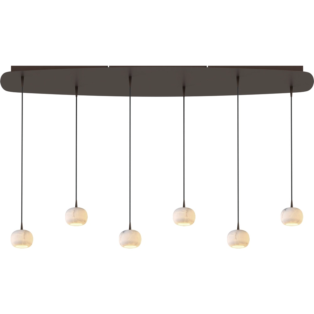 Oval pendant lamp Alta 6-light cocoa