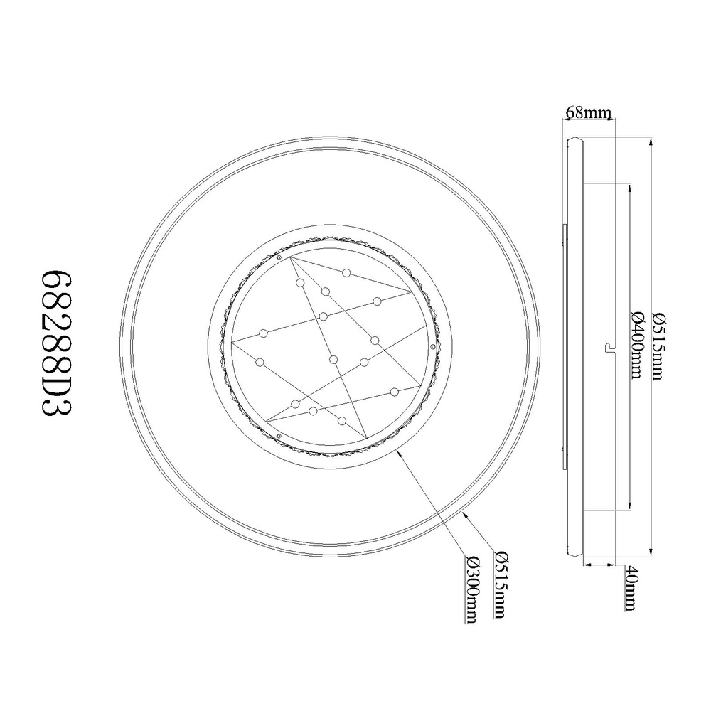 Ceiling lamp Mirrora black Ø 51,5cm Globo 9007371569854