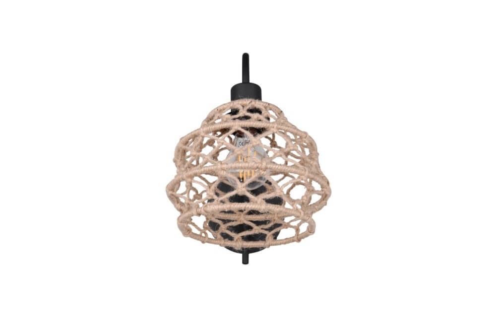 Rattan wall lamp Hive with black Trio 4017807637212