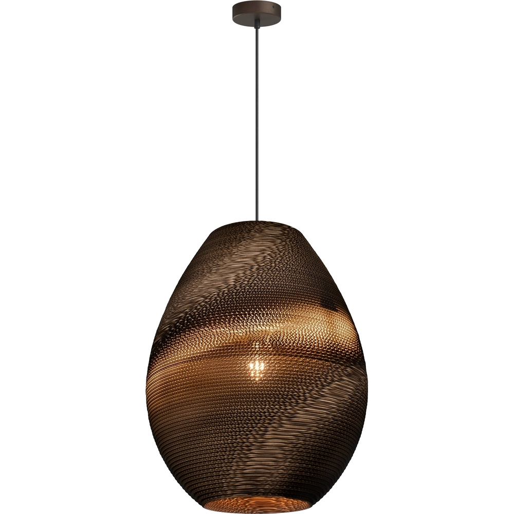 1-light pendant lamp Carta Pineapple Think-paper cocoa Ø 49cm
