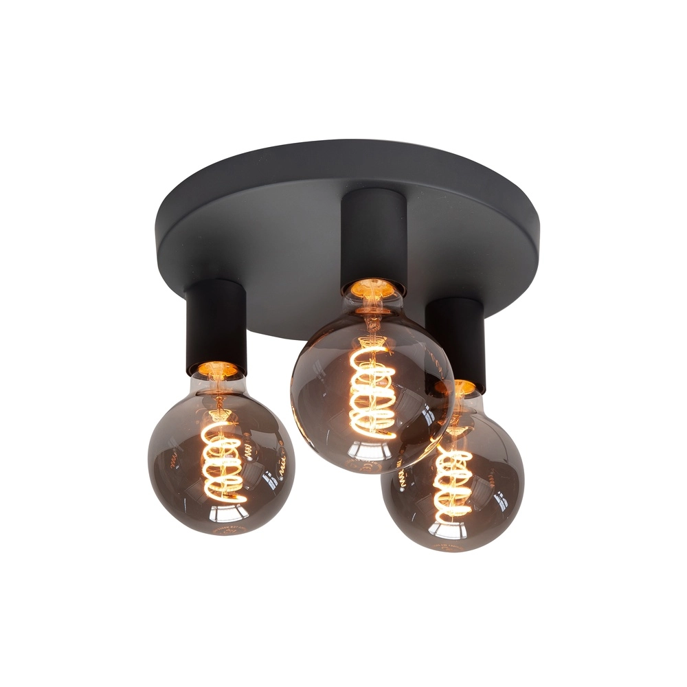 3-light ceiling lamp Basic black Ø 25cm