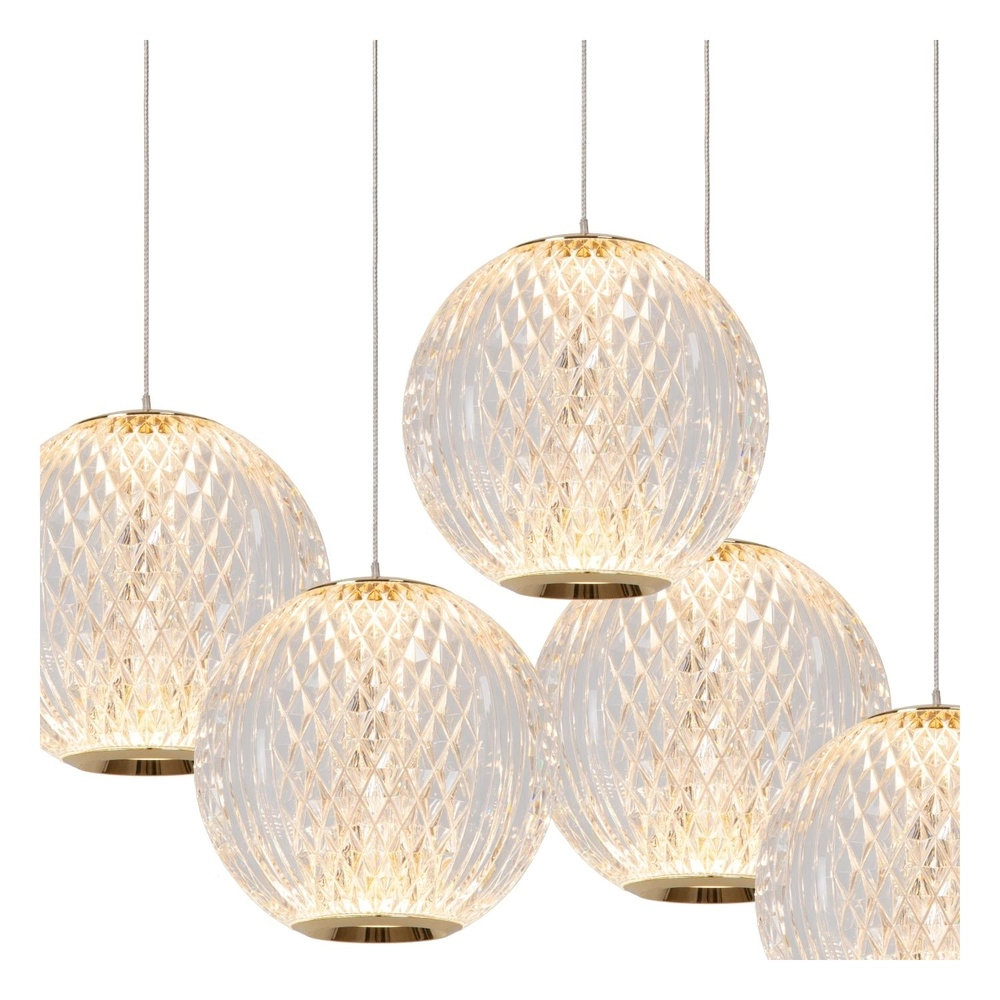 Golden pendant lamp Cintra Vide 5-light Lucide 5411212134417