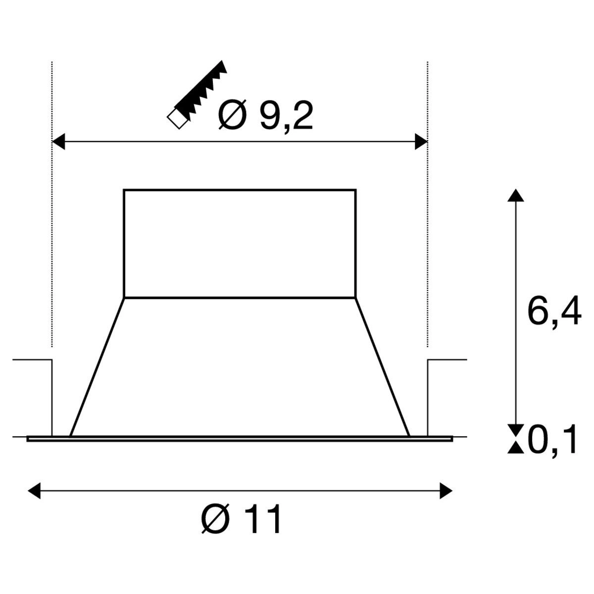 Recessed spotlight Akalo 83 Ø 11cm SLV 4024163195683