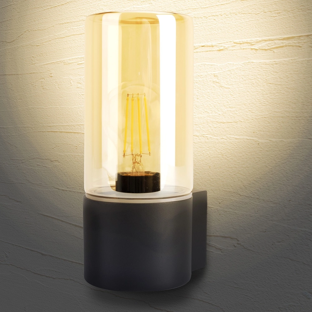 Cylinder wall lamp Winchester E27 - amber glass Lyora 5055788298786