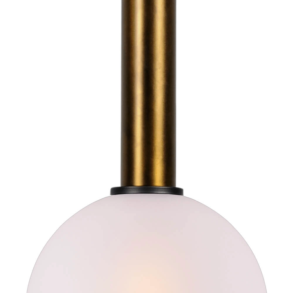 Hanging lamp Ø 20cm Bella 2 Antique brass with matt white glass Masterlight 8718121334127