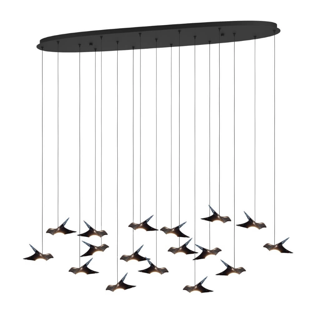 Hanging lamp Paratebueno rectangular with birds