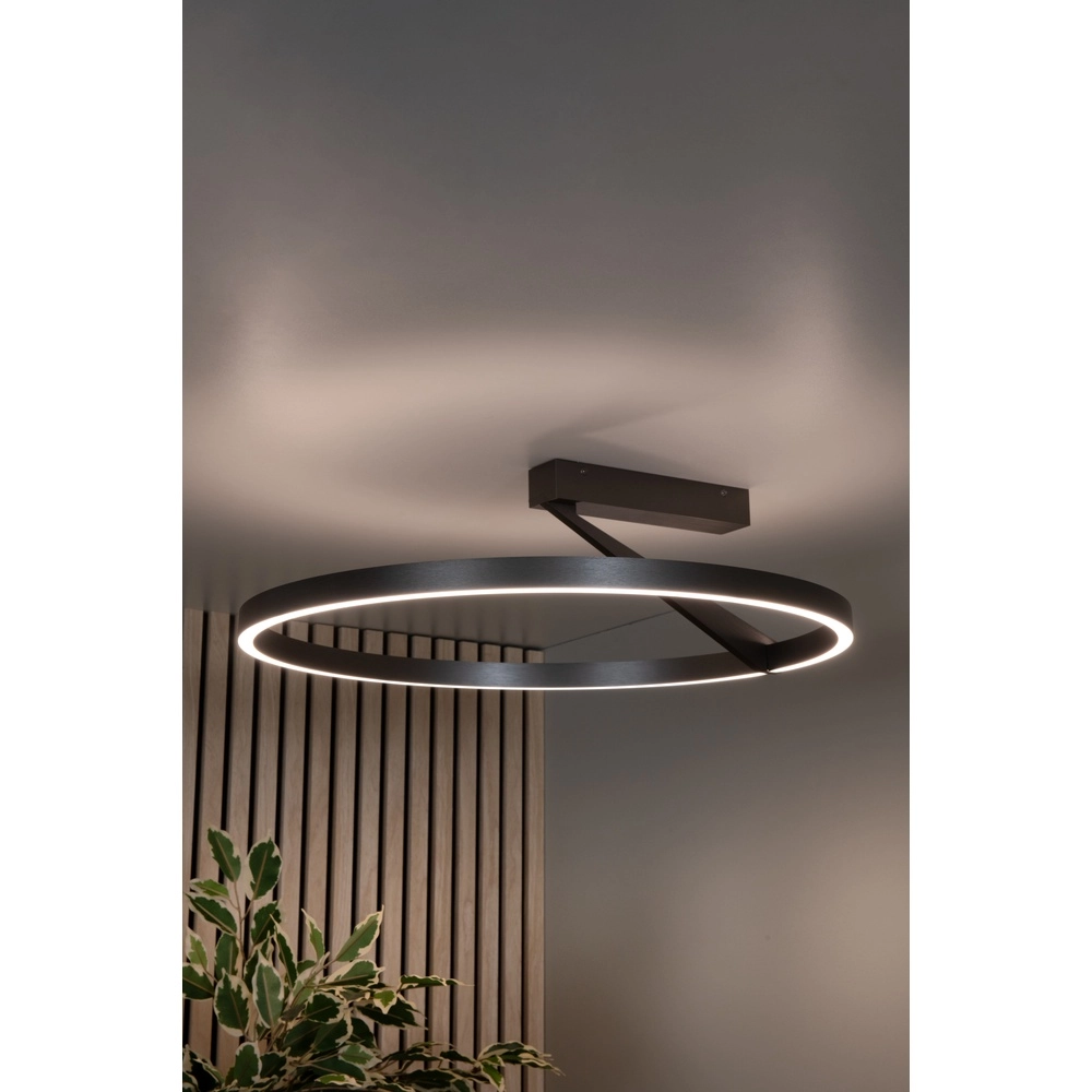 Design ceiling lamp Applause Ø 60cm - brushed steel - with remote control Premium by Lucide 5411212221803