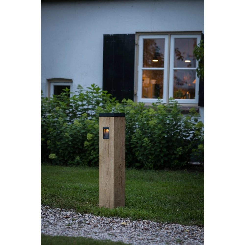 Wooden solar pad lamp Torre Solar Oak - 17.5x17.5x90cm - 2700K Timberlab 8716803514584