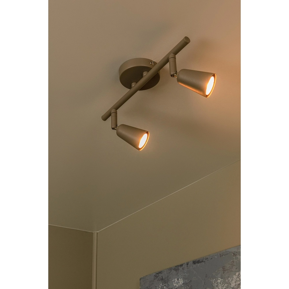 Ceiling spotlight Tiana 2-light taupe Lucide 5411212650375