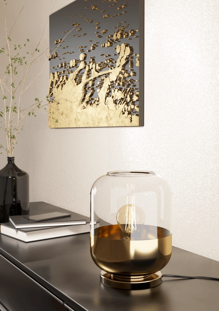 Gold table lamp Maryvilla with glass Eglo 9008606244577