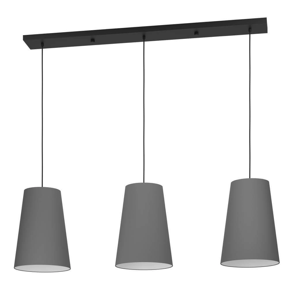 Dining room hanging lamp Petrosa with gray hood