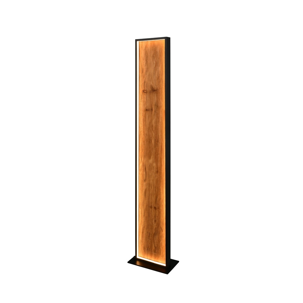 Design floor lamp Kalea black with wood Trio 4017807661446