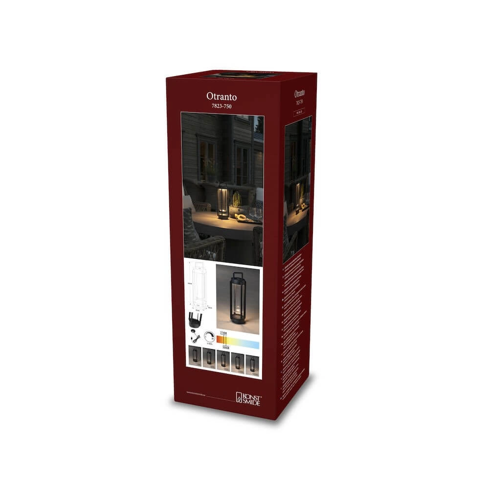 Black table lamp Otranto Rechargeable KonstSmide 7318307823752