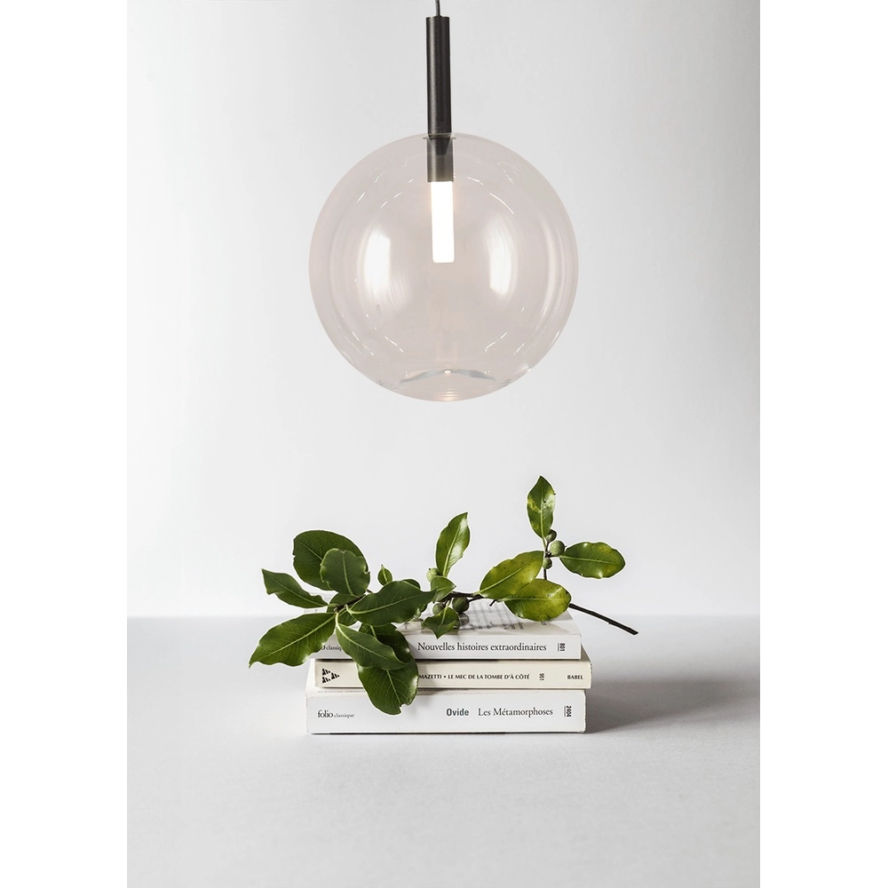 Pendant lamp Ø 24cm Lido Ball Black with clear glass Masterlight 8718121335186