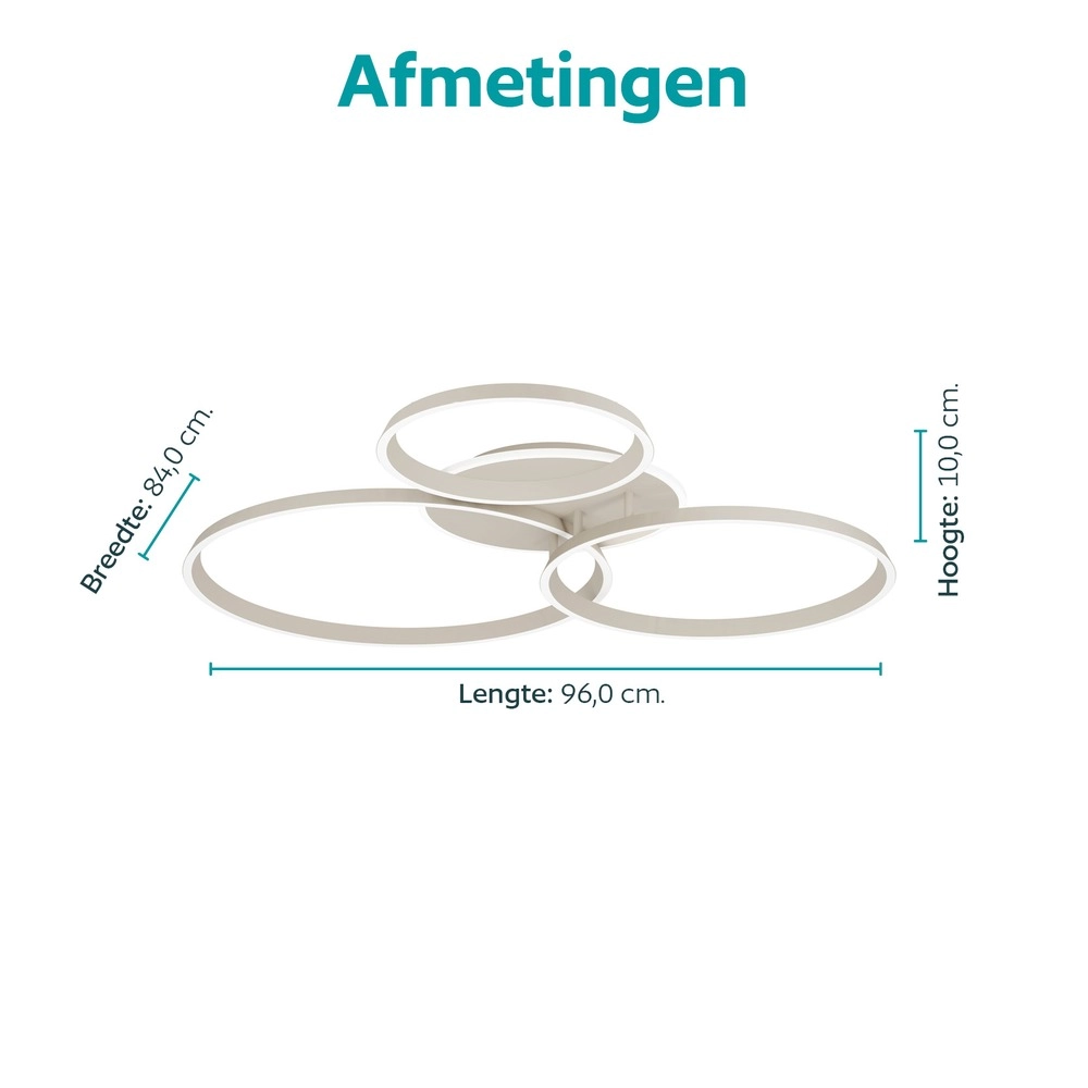 Modern ceiling lamp Girifalco sand brown 96 x 84cm