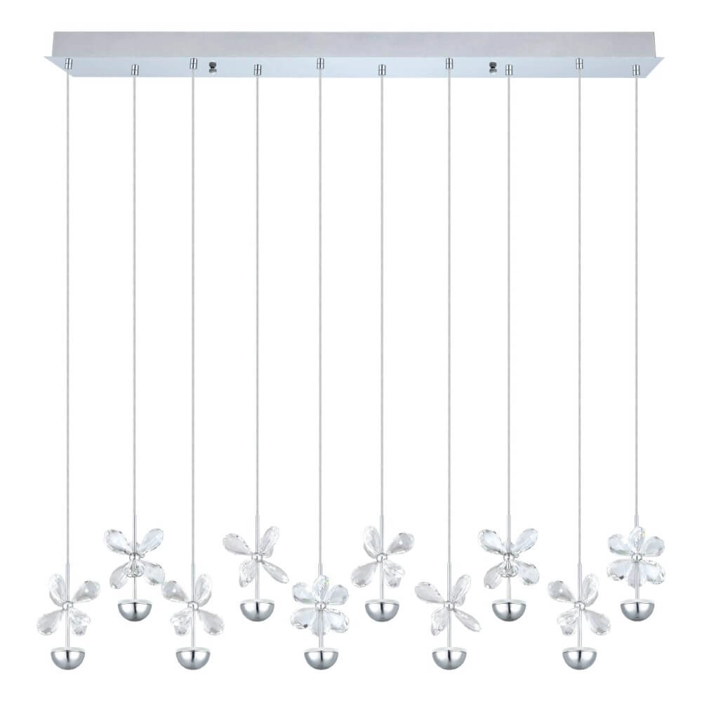 Unique hanging lamp Pianopoli flowers chrome