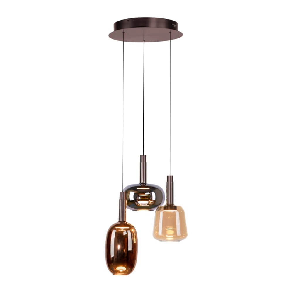 Cheerful hanging lamp Irides 3-light round Paul Neuhaus 4012248385845