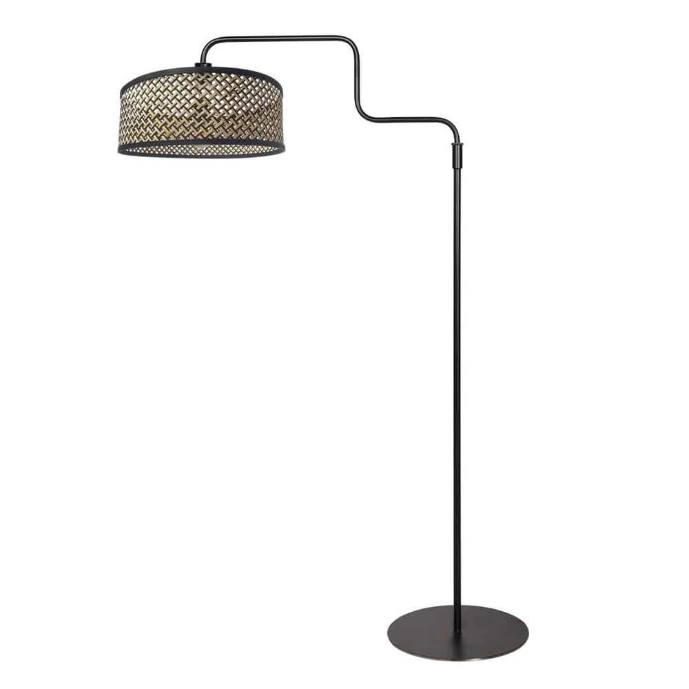 Floor lamp black Bloeba with bamboo Steinhauer 8712746177022