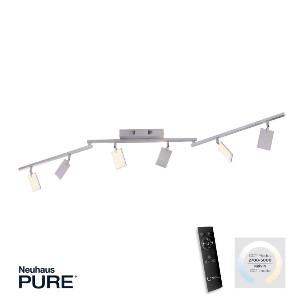 Ceiling lamp Pure Mira 6-light aluminum Paul Neuhaus 4012248359389