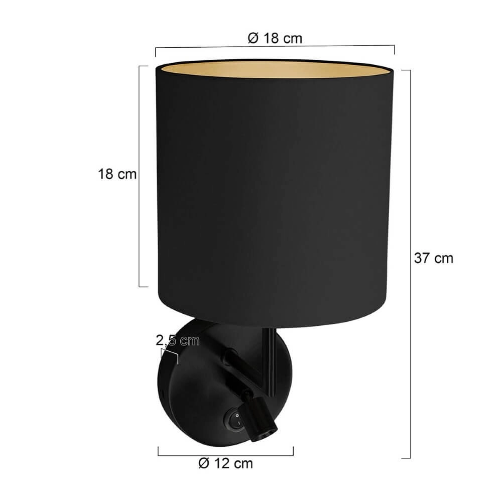 Bedside lamp Noor with hood Steinhauer 8712746171105