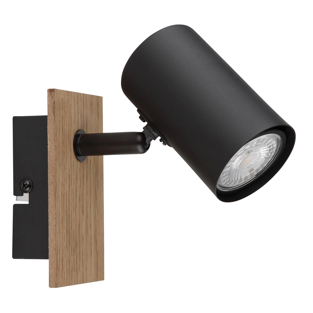 Wall lamp Linca black with wood Globo 9007371449941