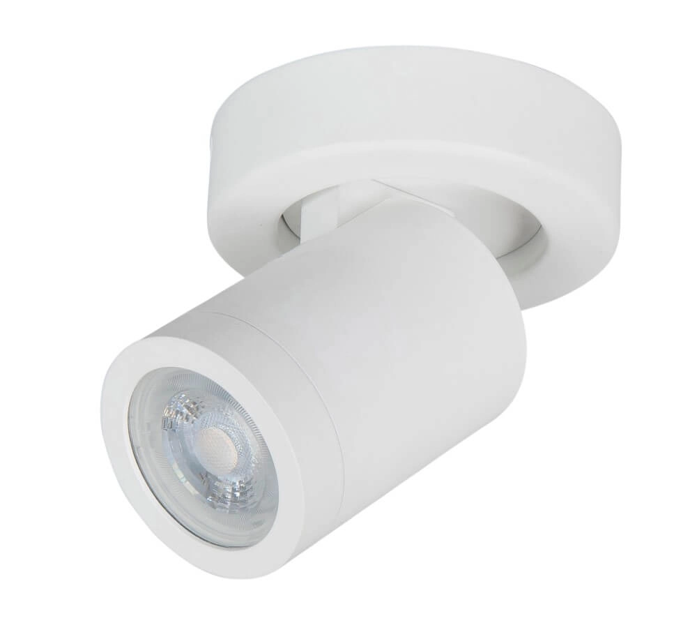 IP44 surface mounted spotlight Oliver 1-light matt white