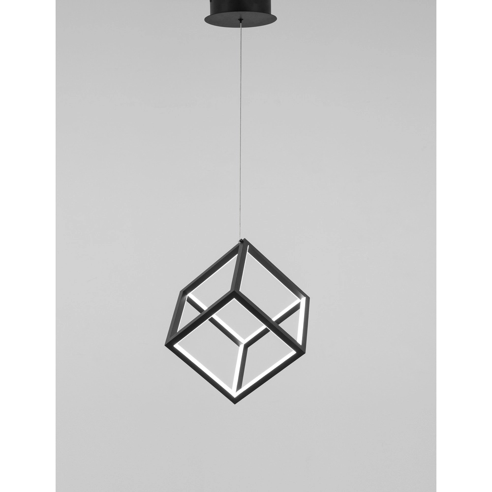 Square pendant lamp Gabbia black