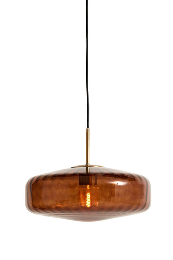 Pendant lamp Pleat gold with brown Ø 40cm