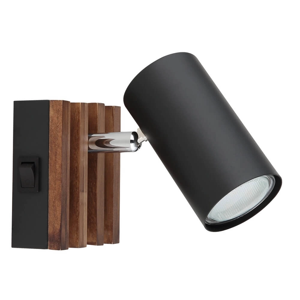 Ceiling lamp Kayden Single black with wood Globo 9007371525447