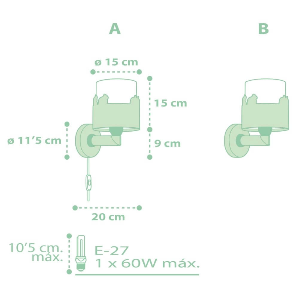 Green wall light Sweet Love Green Dalber 8420406617190