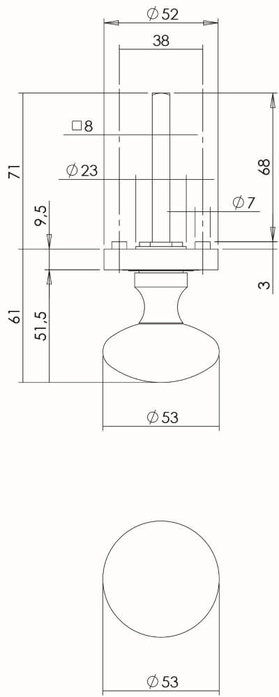 Country door knob Tondo old grey Ø 5.5cm Intersteel 8714186368893