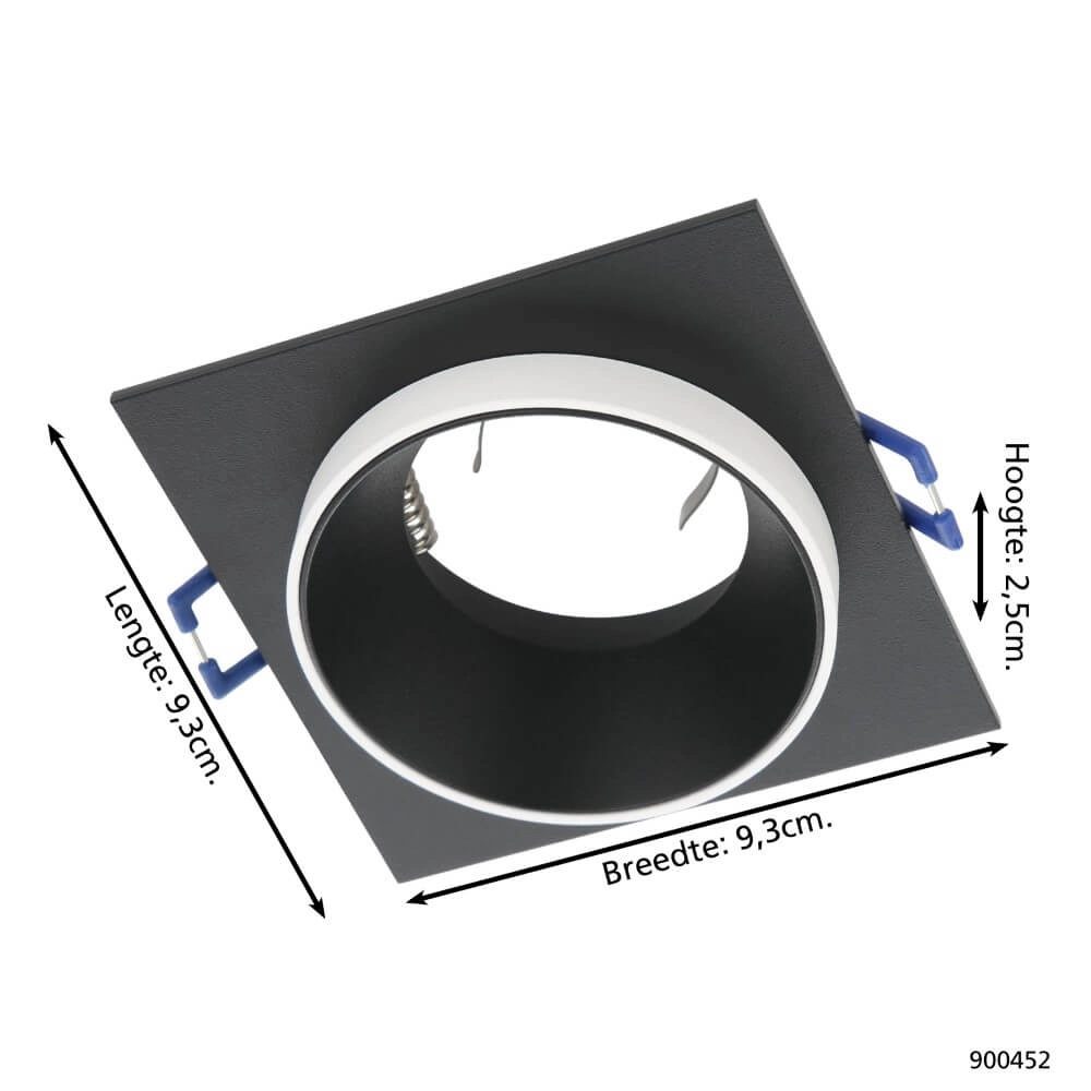 Black recessed spotlight Carosso with white ring Eglo 9008606238774