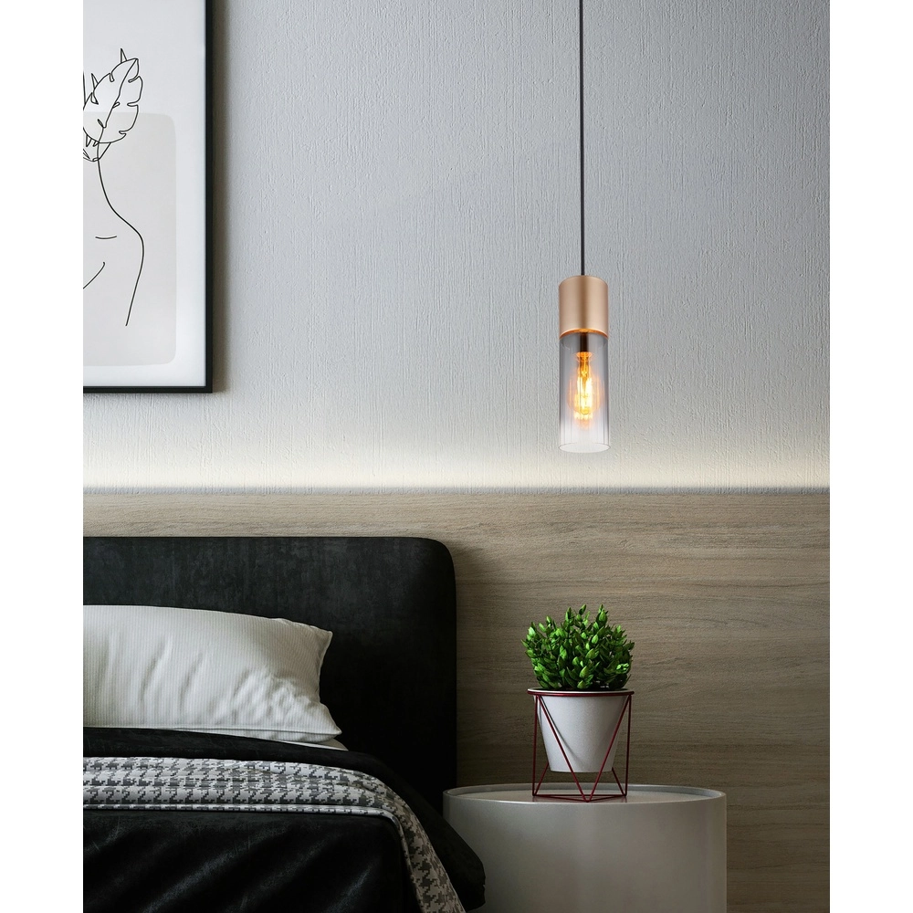 Pendant lamp Annika brown design Globo 9007371525904