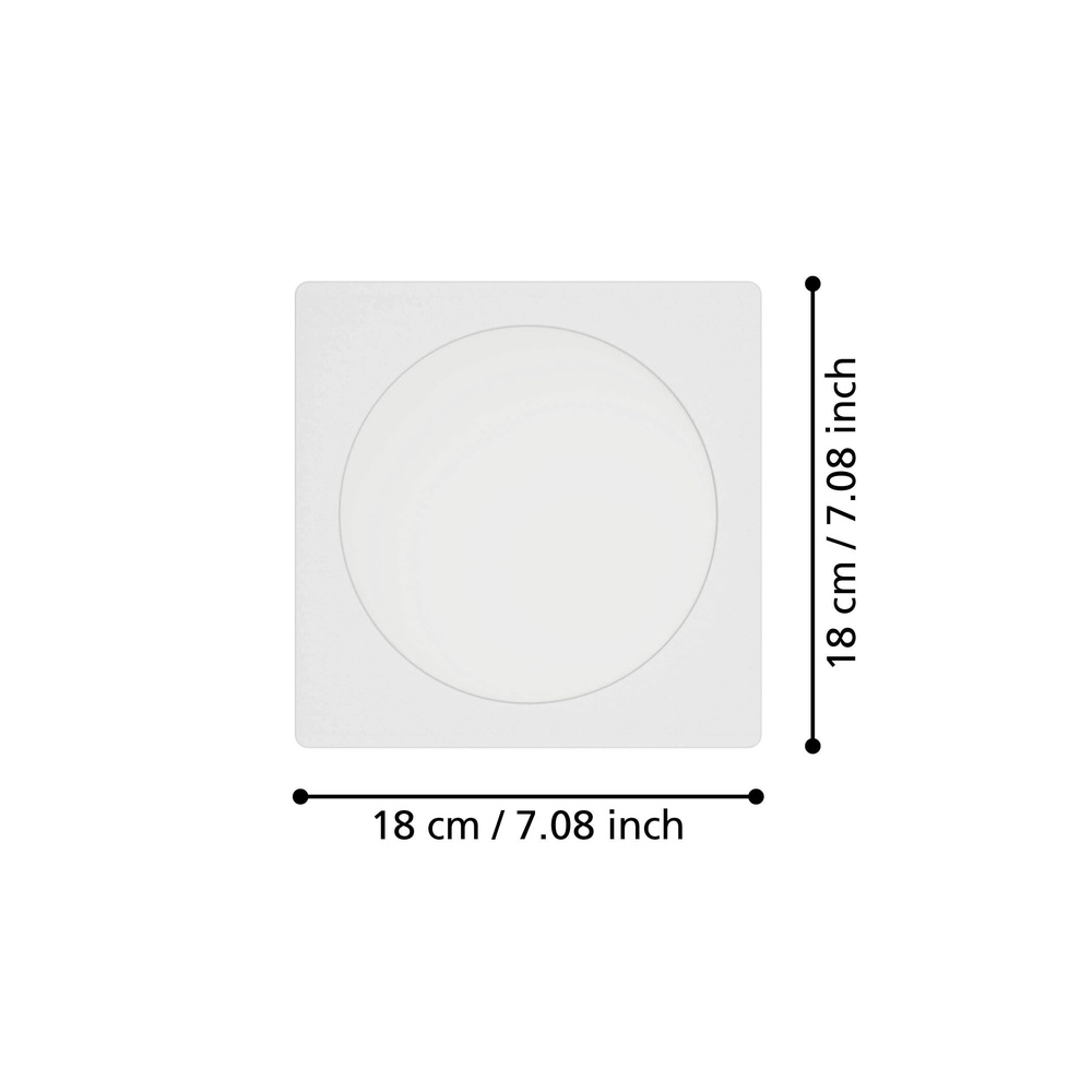 Recessed lamp Fueva 6 Square - White - 16.6x16.6cm Eglo 9008606330805