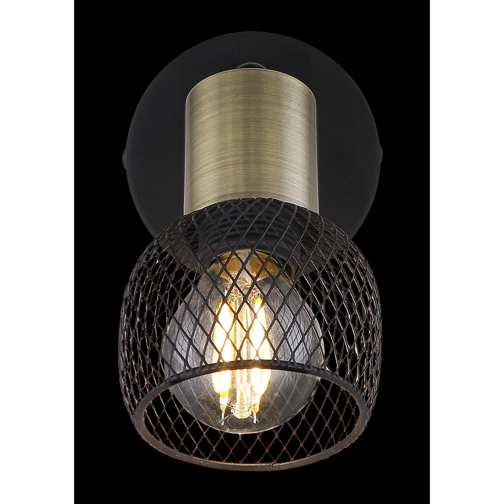 Wall lamp Fiastra black with mesh Globo 9007371424115