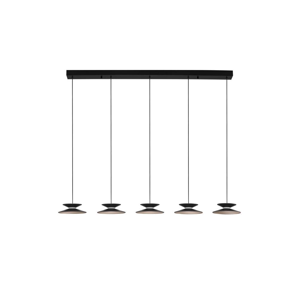 Design pendant lamp Morfi Straight 5-light black Lyora 5212017458490