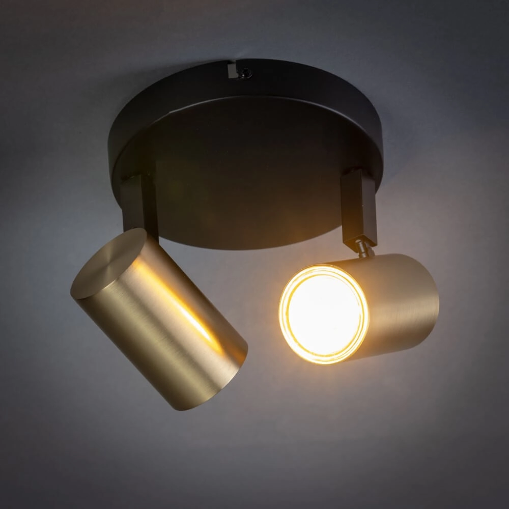 Double surface-mounted spotlight The Common black with gold ETH 8720195304319