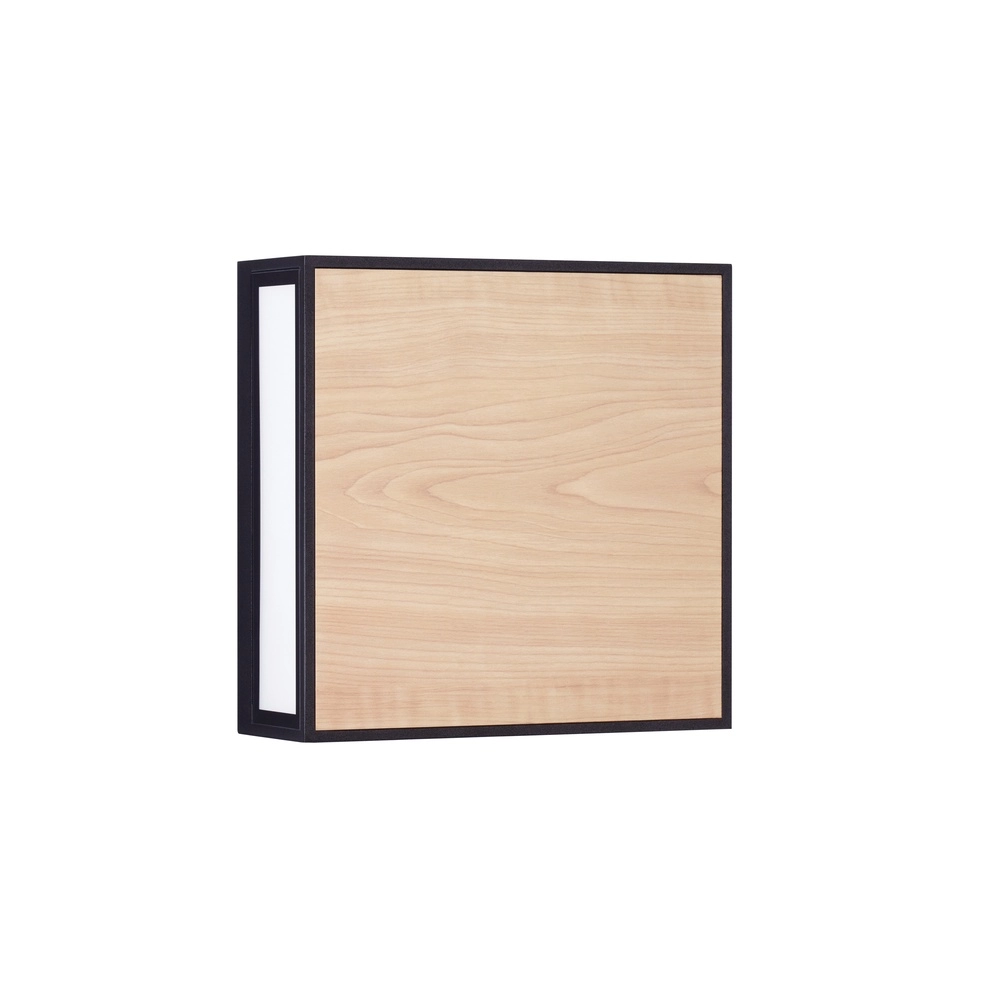 Square wall lamp Astral anthracite with wood Lyora 5212017449924