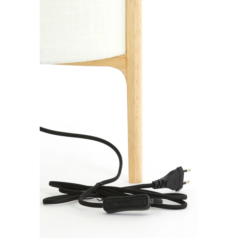 Table lamp Litto Ø 28cm - wood look with natural linen Light & Living 8717807792701